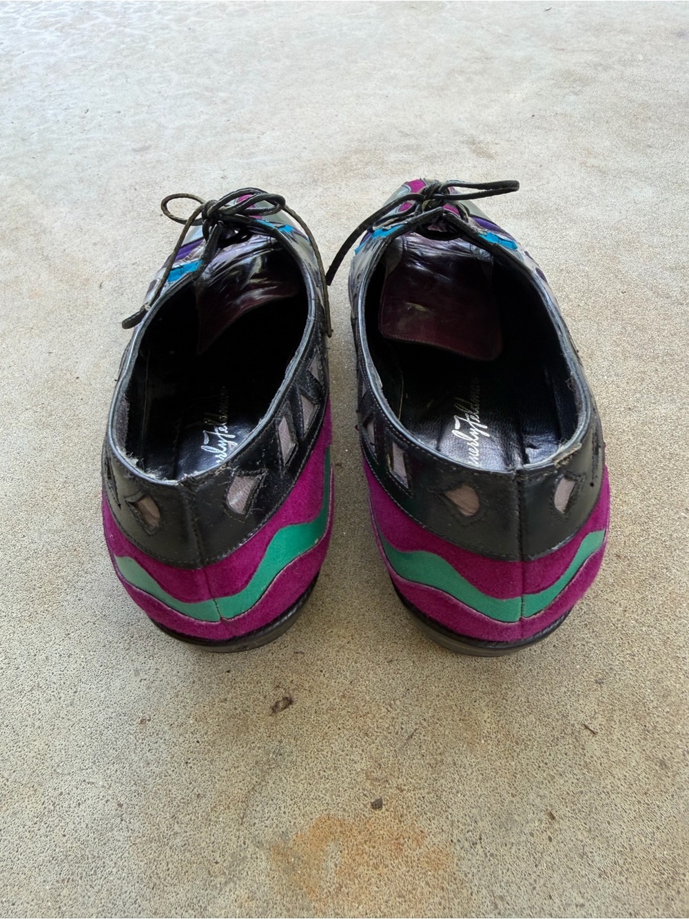Beverly Feldman Vintage Leather Colorful Patchwork Oxford Shoes Women’s 9.5 - Picture 4 of 15
